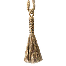 Jute and Black Zig-Zag Curtain Tieback